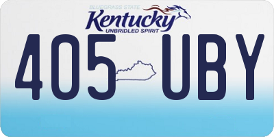 KY license plate 405UBY