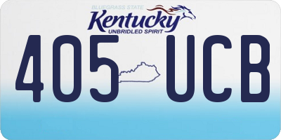KY license plate 405UCB