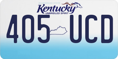 KY license plate 405UCD