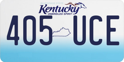 KY license plate 405UCE