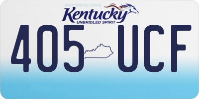 KY license plate 405UCF