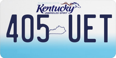 KY license plate 405UET