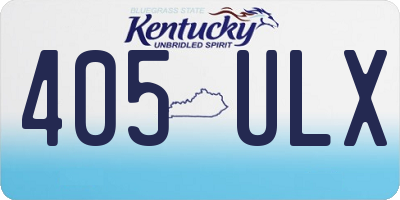 KY license plate 405ULX