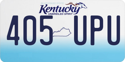 KY license plate 405UPU