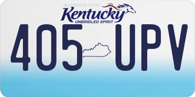 KY license plate 405UPV
