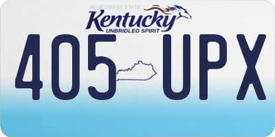 KY license plate 405UPX