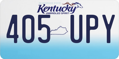 KY license plate 405UPY
