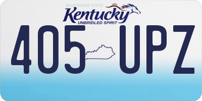 KY license plate 405UPZ