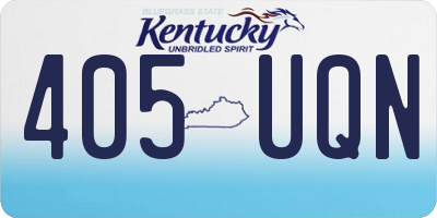 KY license plate 405UQN