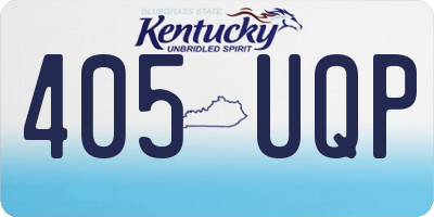 KY license plate 405UQP