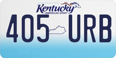 KY license plate 405URB
