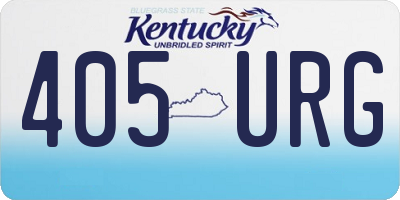 KY license plate 405URG