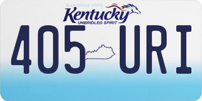 KY license plate 405URI