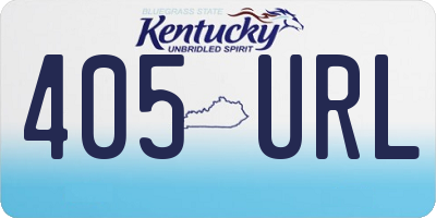 KY license plate 405URL