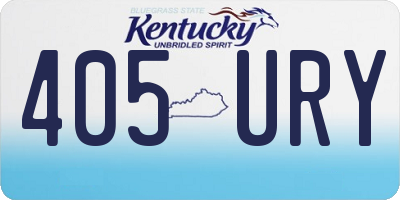KY license plate 405URY