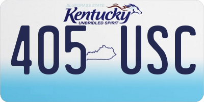 KY license plate 405USC