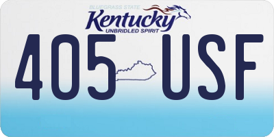 KY license plate 405USF