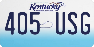 KY license plate 405USG