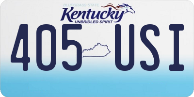 KY license plate 405USI