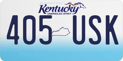 KY license plate 405USK