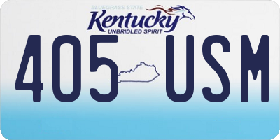 KY license plate 405USM
