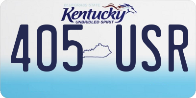 KY license plate 405USR