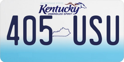 KY license plate 405USU