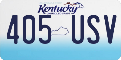KY license plate 405USV