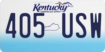 KY license plate 405USW