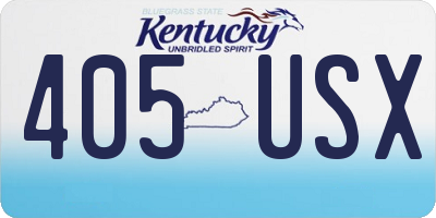KY license plate 405USX