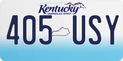 KY license plate 405USY