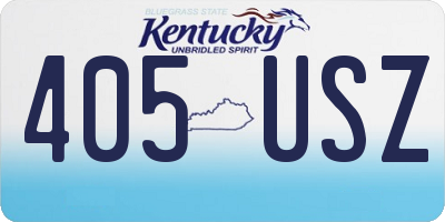 KY license plate 405USZ
