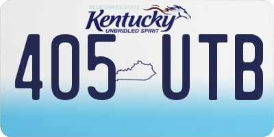 KY license plate 405UTB
