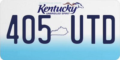 KY license plate 405UTD