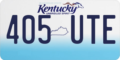KY license plate 405UTE