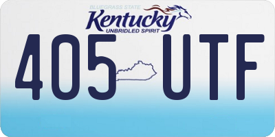 KY license plate 405UTF
