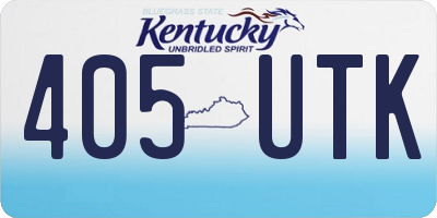 KY license plate 405UTK