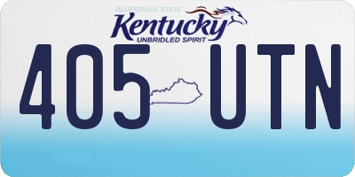 KY license plate 405UTN
