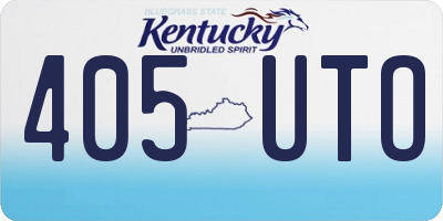 KY license plate 405UTO