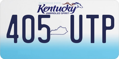 KY license plate 405UTP