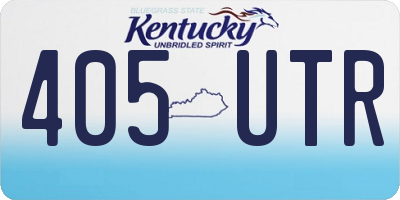 KY license plate 405UTR