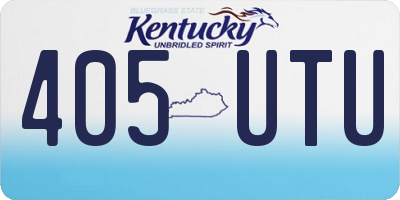 KY license plate 405UTU