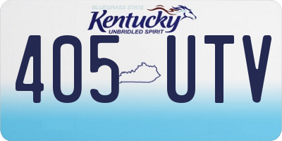 KY license plate 405UTV