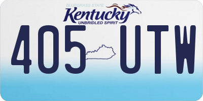 KY license plate 405UTW