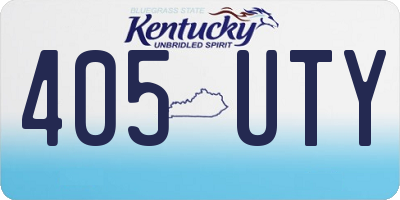 KY license plate 405UTY
