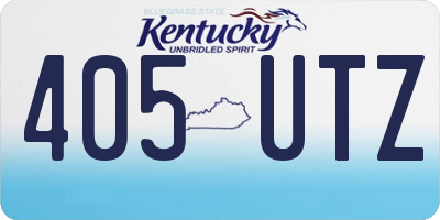 KY license plate 405UTZ