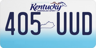 KY license plate 405UUD