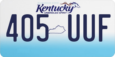KY license plate 405UUF