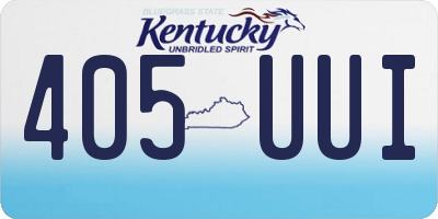 KY license plate 405UUI