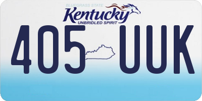 KY license plate 405UUK